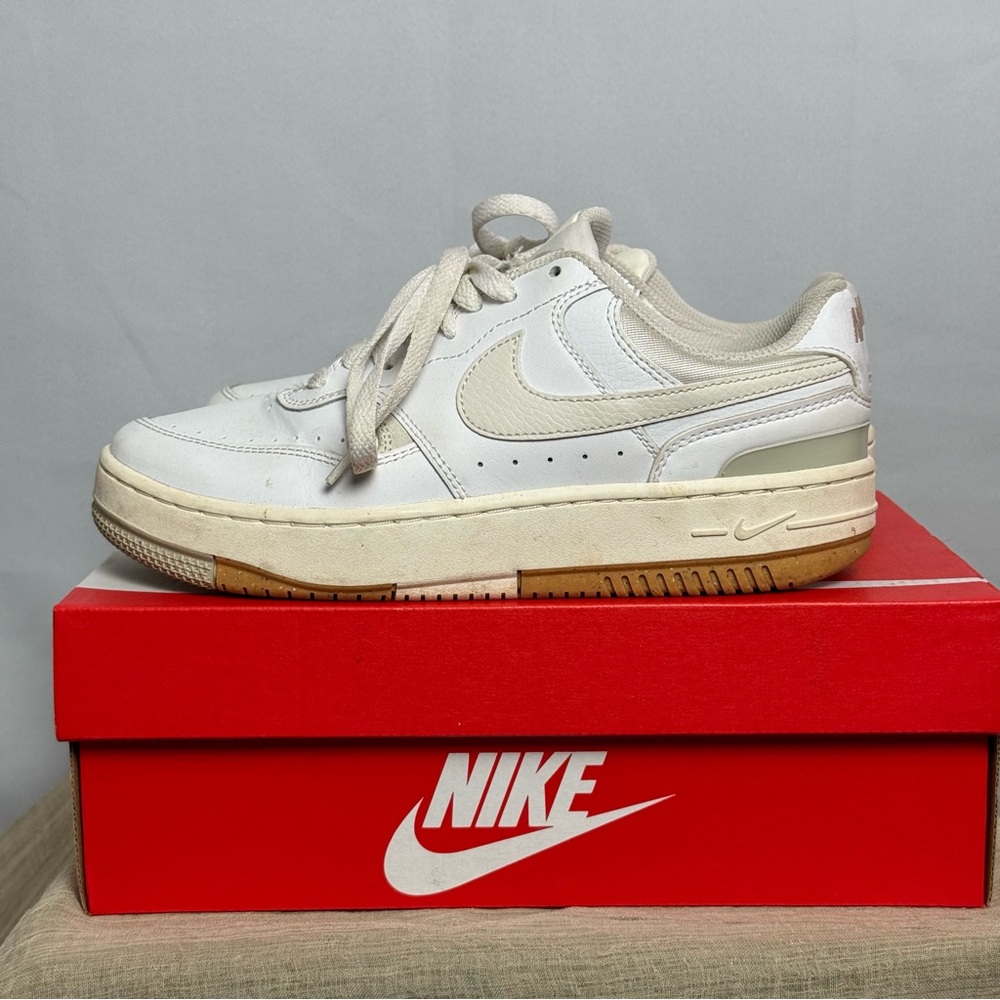 Nike Women's White and Cream Sneakers
